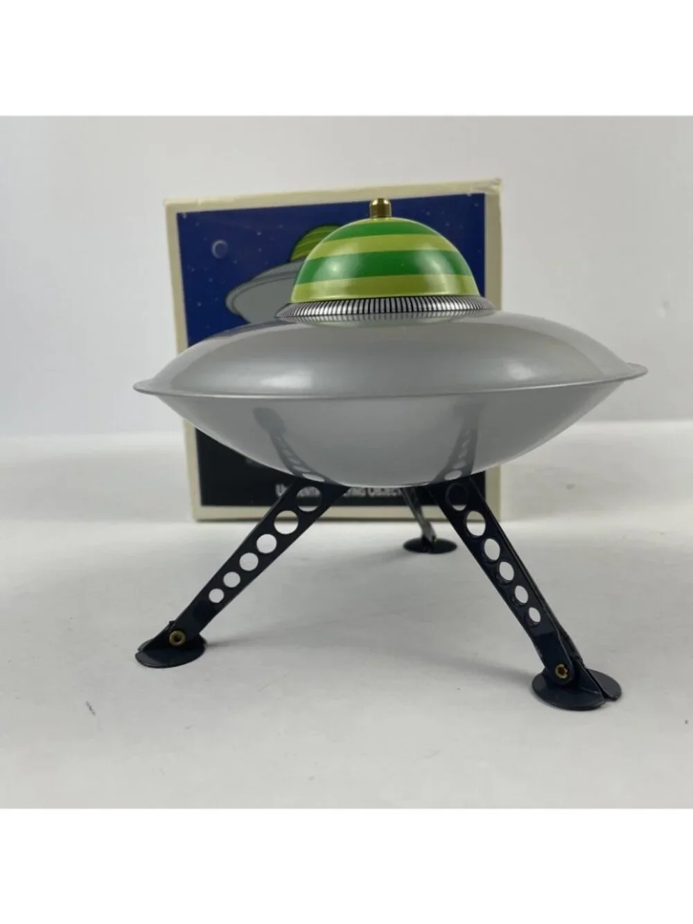 Restoration Hardware Tin Toy UFO Flying Object Retractable Landing Gear 1990’s